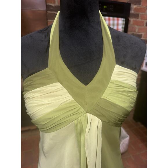 Sangria Halter Party Dress Sheer Overlay Roused Bust Y2K Fairy Whimsigoth Green - Picture 5 of 16